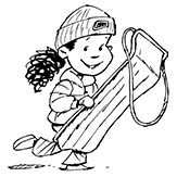 For Kids Coloring Page - Child Sledding